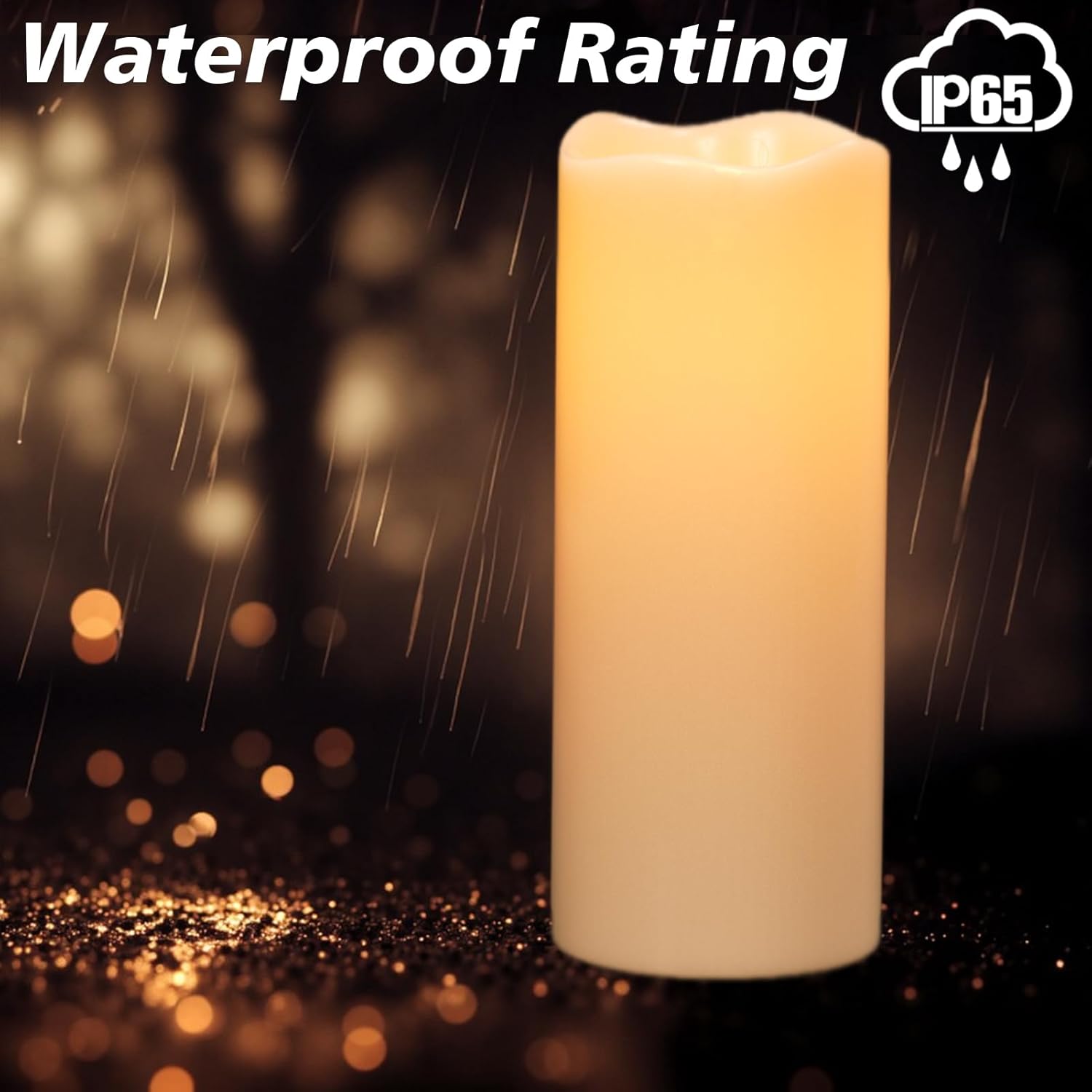 GenSwin Solar Candles Outdoor Waterproof, 10”x4” Large Solar Rechargeable Flameless Candles, Pillar Powered Candles with Sensor, Dusk to Dawn, for Lanterns, Pation, Home Decor(Set of 2)