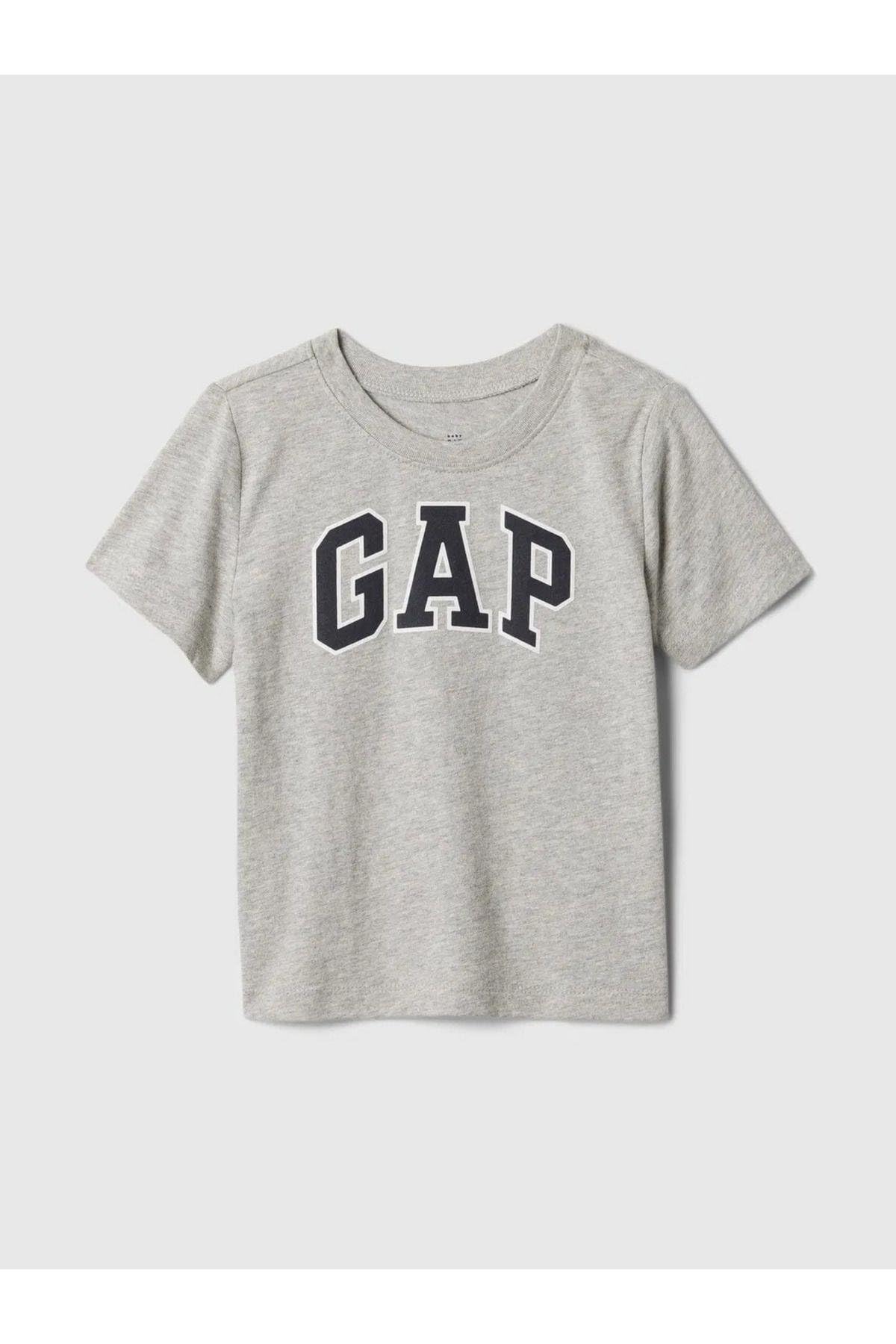 Erkek Bebek Gap Logo T-Shirt Gri