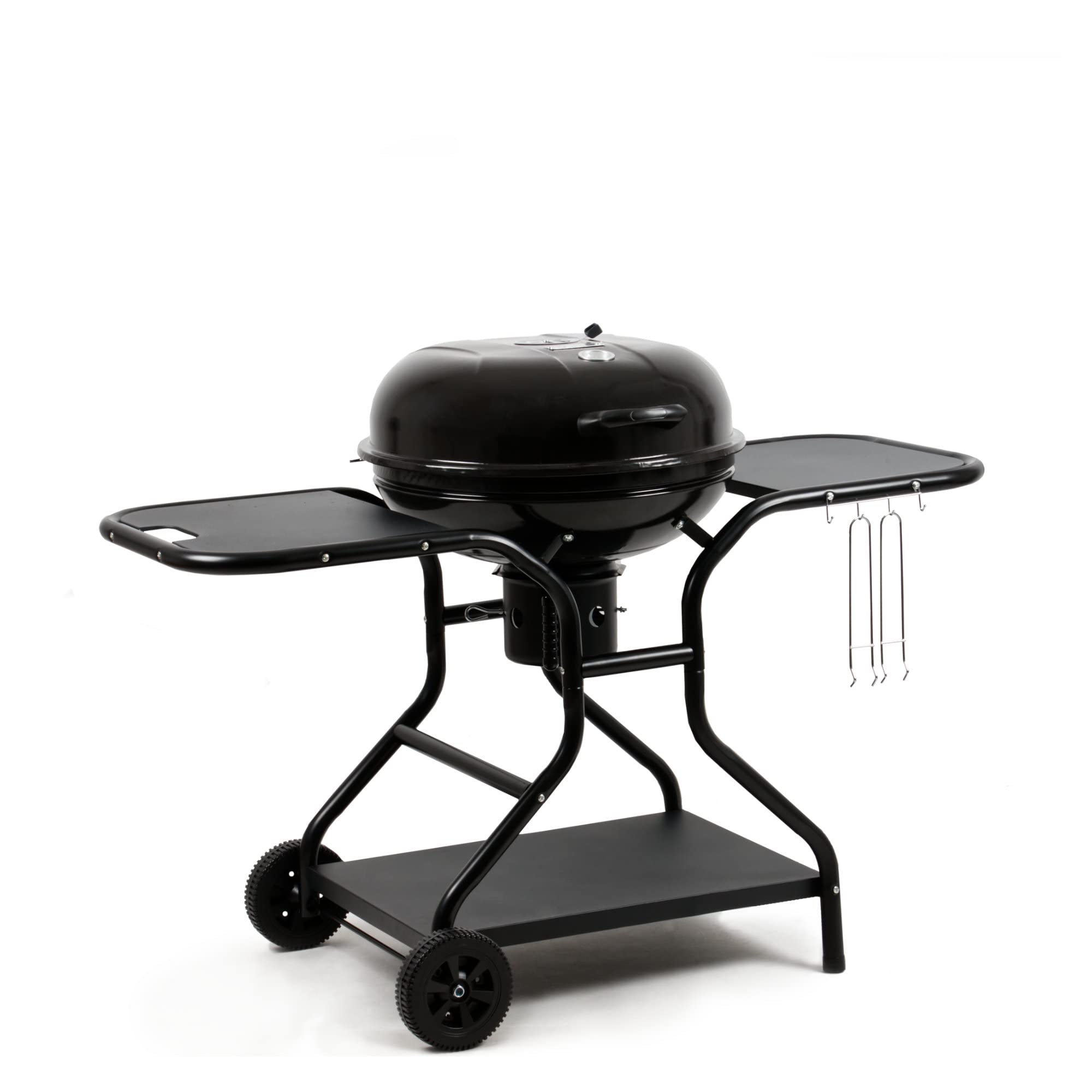 BBQ-Toro Kugelgrill Ø 57 cm mit Ablagefläche und Grillrostheber | Grillfläche Ø 54,5 cm | BBQ Kugelgrill Holzkohle, Barbecue Grill Holzkohle rund, Holzkohlegrill mit Deckel