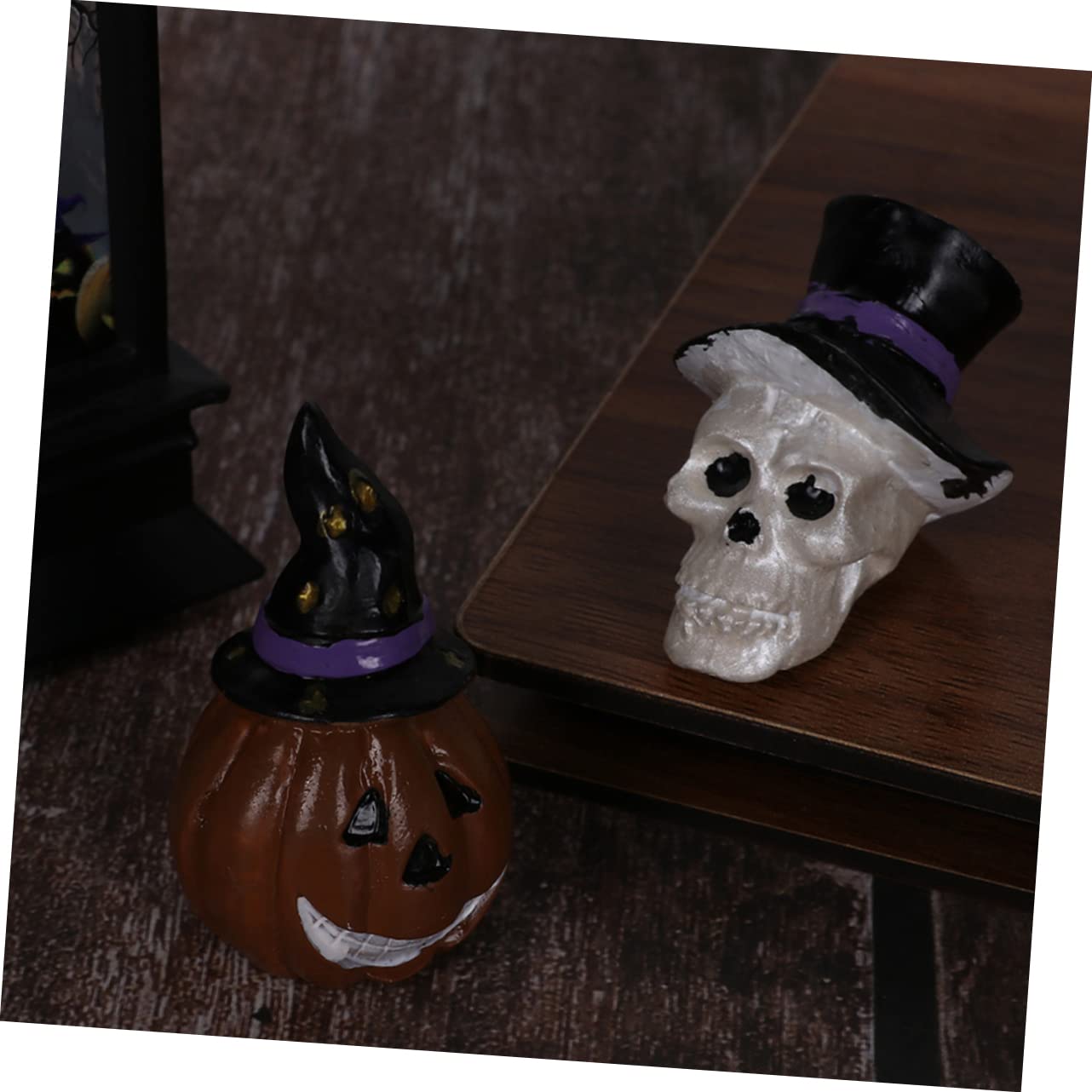 2 Ensembles Décoration Aquarium Halloween De Résine Ornements Festifs pour Poissons Aménagements Maison Crâne 3 Pièces * 2