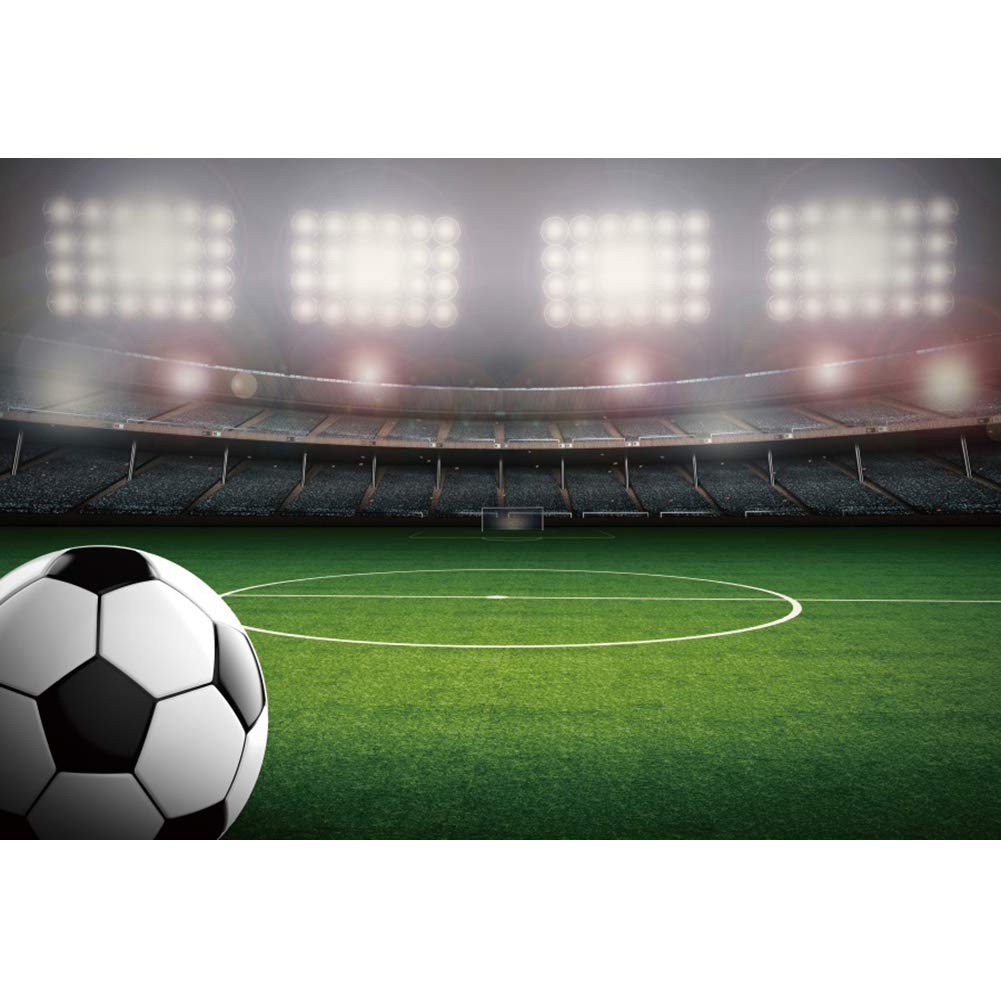 Renaiss 2.2x1.5m Campi da calcio Fotografia Sfondo Obiettivo di calcio Partita sportiva Sfondo Vinile Calcio Sfondo fotografico per bambini Fan Ragazzo adulto Ritratto Shooting Photo Studio Puntelli