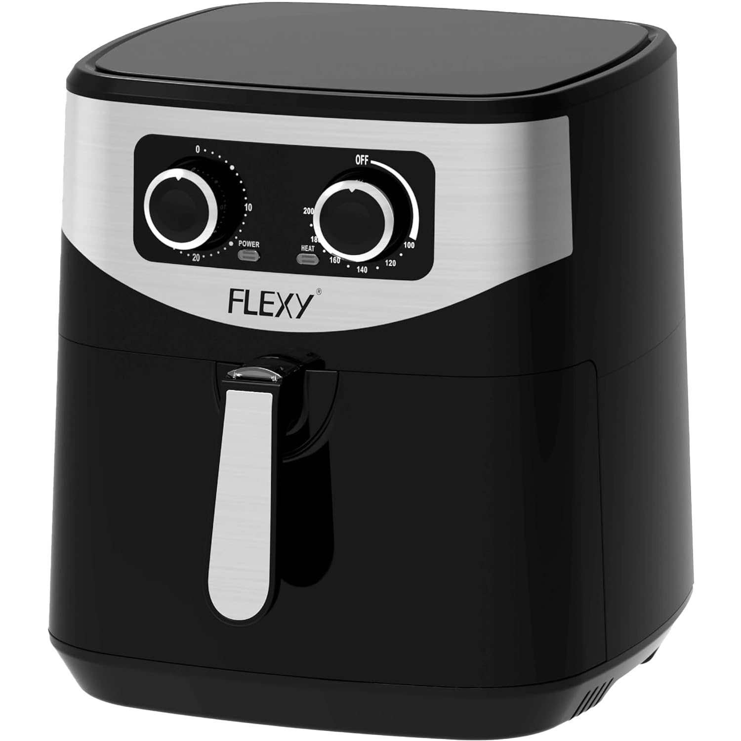 FLEXY® 7.5L Air Fryer with 1800W Power, Stainless Steel, Adjustable Heat Settings for Low-Fat Cuisine, And Rapid Air Technology