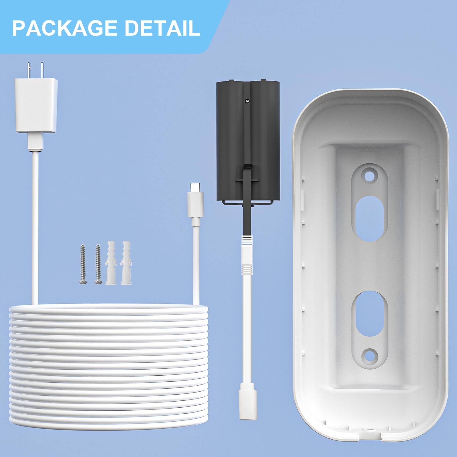 Kit adattatore di alimentazione da 9,1 m per tastiera video myQ Smart Garage, angolo regolabile (da 40 a 140) gradi staffa di montaggio per myQ, supporto (2 in 1) e cavo di alimentazione, facile da