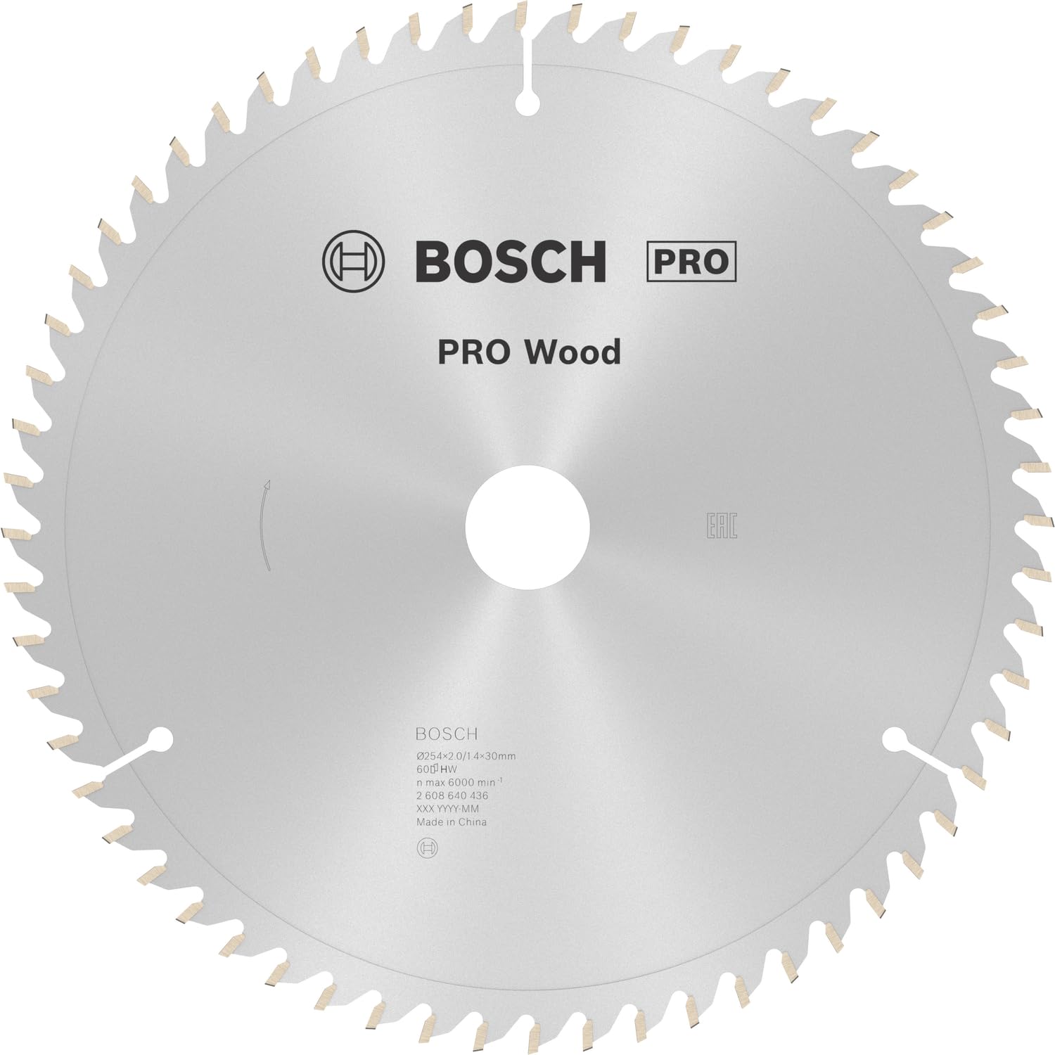 Bosch Professional Accessories Daire Testere Bıçağı, Gri, 254x30x2.0 mm, 60, 1 Adet