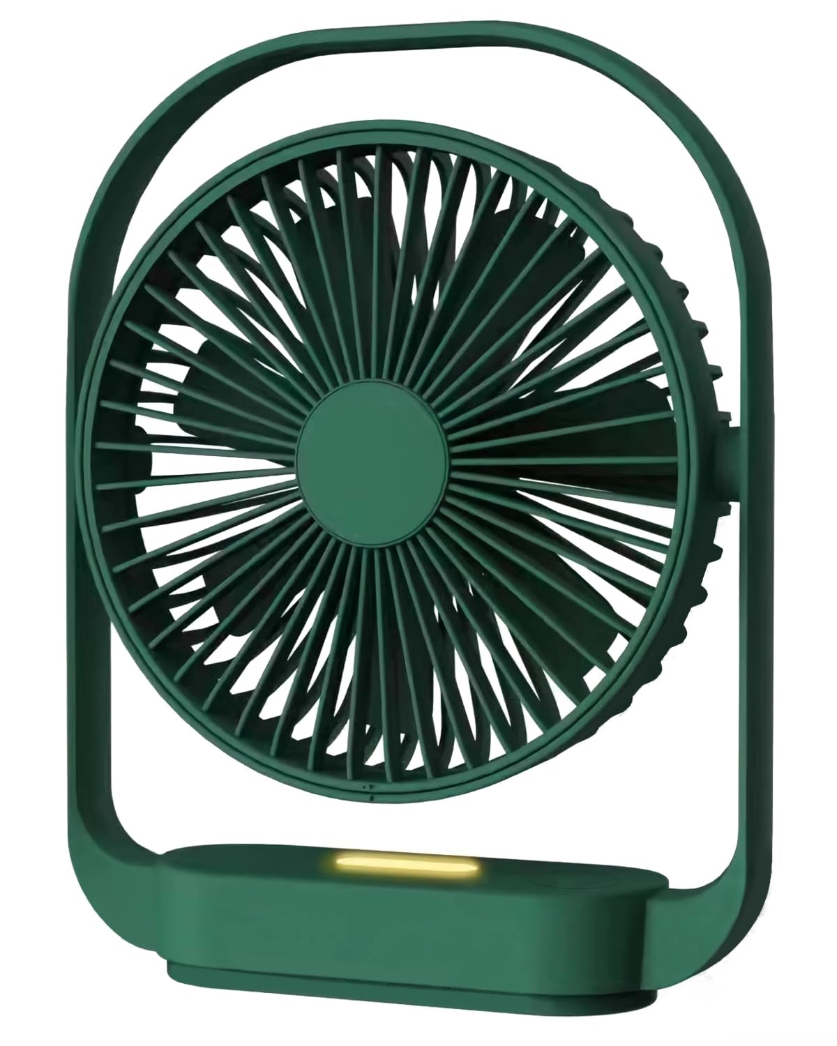 Ventilatore Ventilatore da Tavolo Silenzioso a 4 Velocità, Potente e Ricaricabile, Rotazione 330°, Luce Notturna