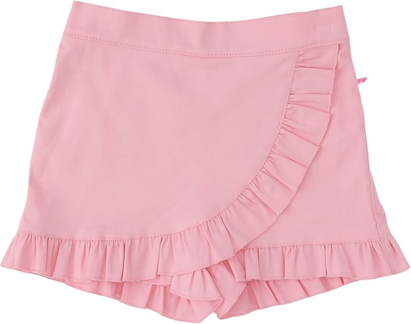 RuffleButts Baby Toddler Girls Stretch Denim - Jean Skirt | Mini Length, Solid Design, Wrap Style, Ruffle Trim, Dance Performance Wear, Machine Washable, 0 Pockets, For Female Infants