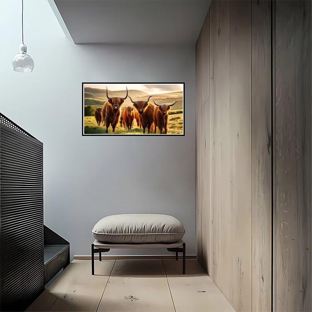 Diamond Painting kit,DIY 5D Diamant Peinture,Cristal Strass,Point De Croix Broderie,Petite Vache Fleurie,Home Décoration Murale,pour Adultes et Enfants ,Kit Complet,Diamant carré,40x50cm