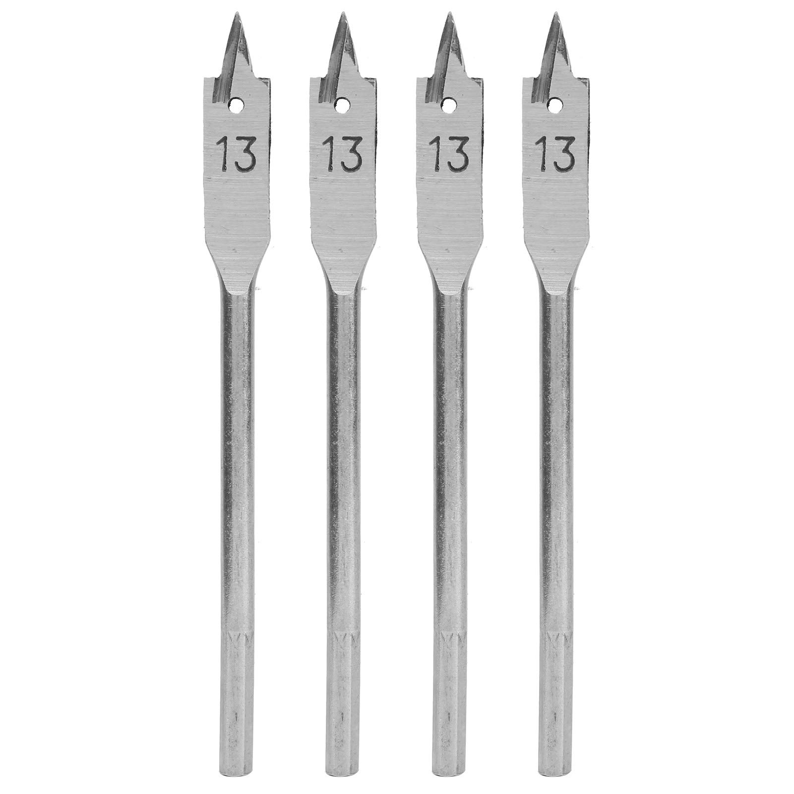 4Pcs Spade Drill Bit Set, 13mm Paddle Flat Bits High Carbon Steel Woodworking Hand Tools Hardware Paddle Flat Bit Sets for Woodworking