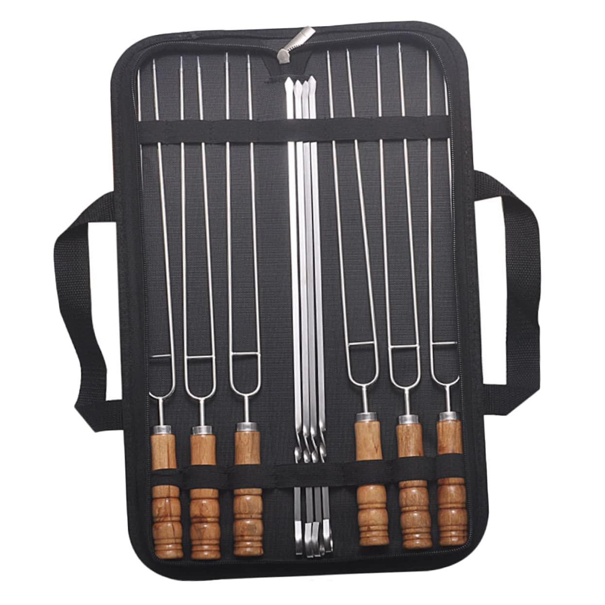 10 pezzi Spiedini Barbecue in con in Legno Extra per Grigliate Sicure e Pratiche Spiedini per Carne e Verdure Riutilizzabili Facili da