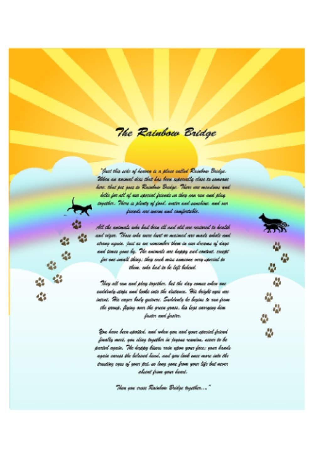 Buy Pas Book The Rainbow Bridge Pet Poem Greeting Card a The Rainbow Bridge Pet Poem Greeting