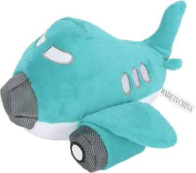 TITA-DONG Dog Squeaky Toy, Airplane Shape Soft Plush Bite Resistant Teeth Grinding Cleaning Dog Chew Toy, Cute Soft Dog Toys for Teeth Cleaning, Stuffed Dog Toys for Small, Medium, Large DogsBlue