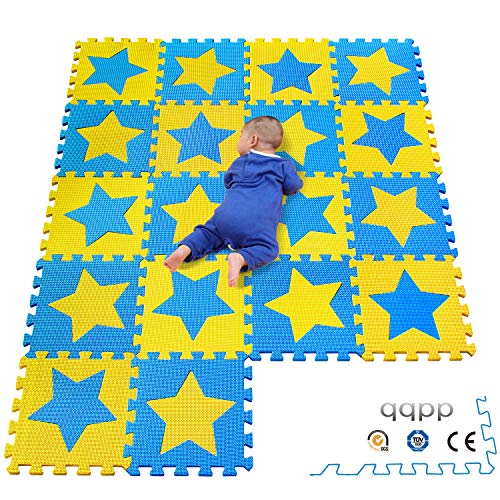 qqpp EVA Puzzle Tapis Mousse Bebe - Idéal pour Les Tapis De Jeux Enfant,18 Dalles(30*30*1cm),Pentagramme.QQP-27(9) b18N