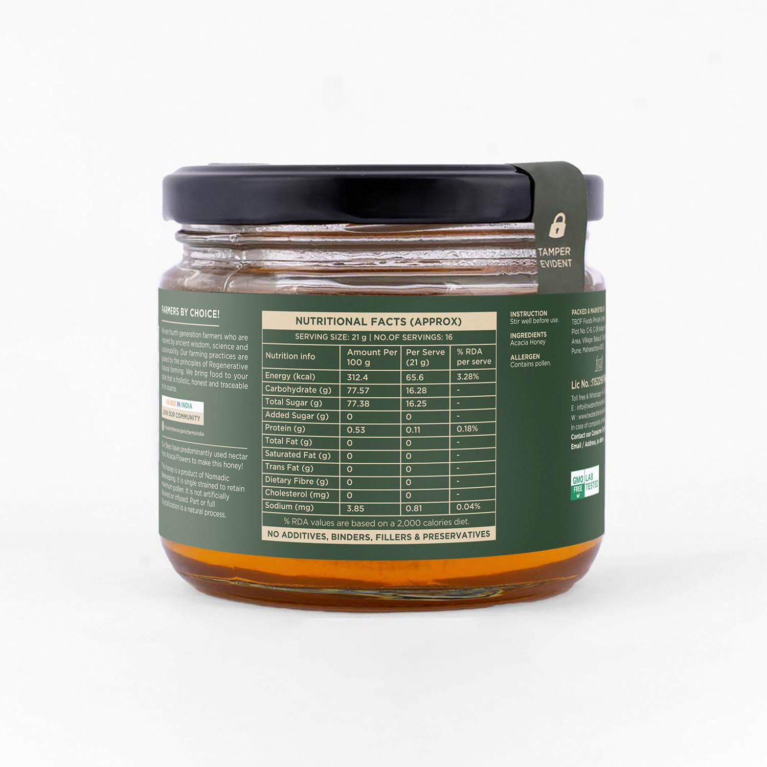 Two Brothers Acacia Apiary Honey (350g) | Raw, Mono-Floral, Unfiltered & Unpasteurized | Natural, No Additives | Mild, Easily Digestible, Rich in Flavonoids 1