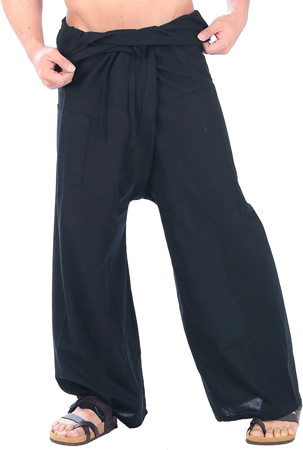Mens Lightweight Cotton Thai Fisherman Pants Summer Hippie Yoga Pants