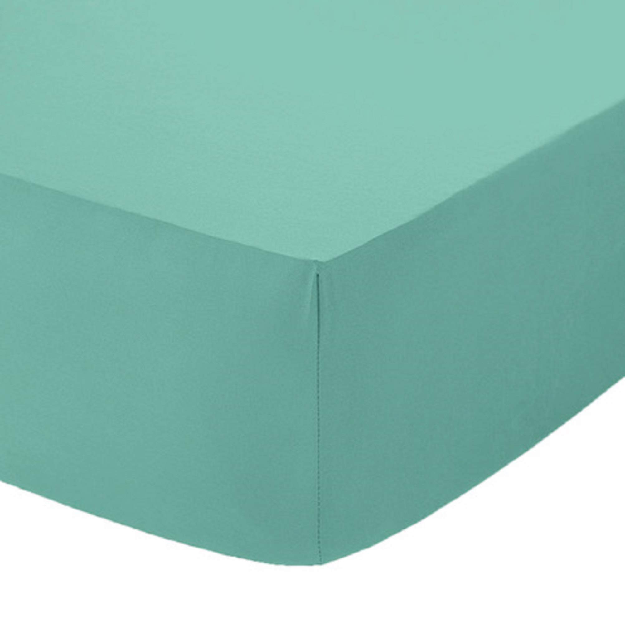 Comfy Nights 16"(40cm) Extra Deep Non Iron Percale Fitted Sheet Or Pillow Cases Pair, Super King - Mint Green — image 1