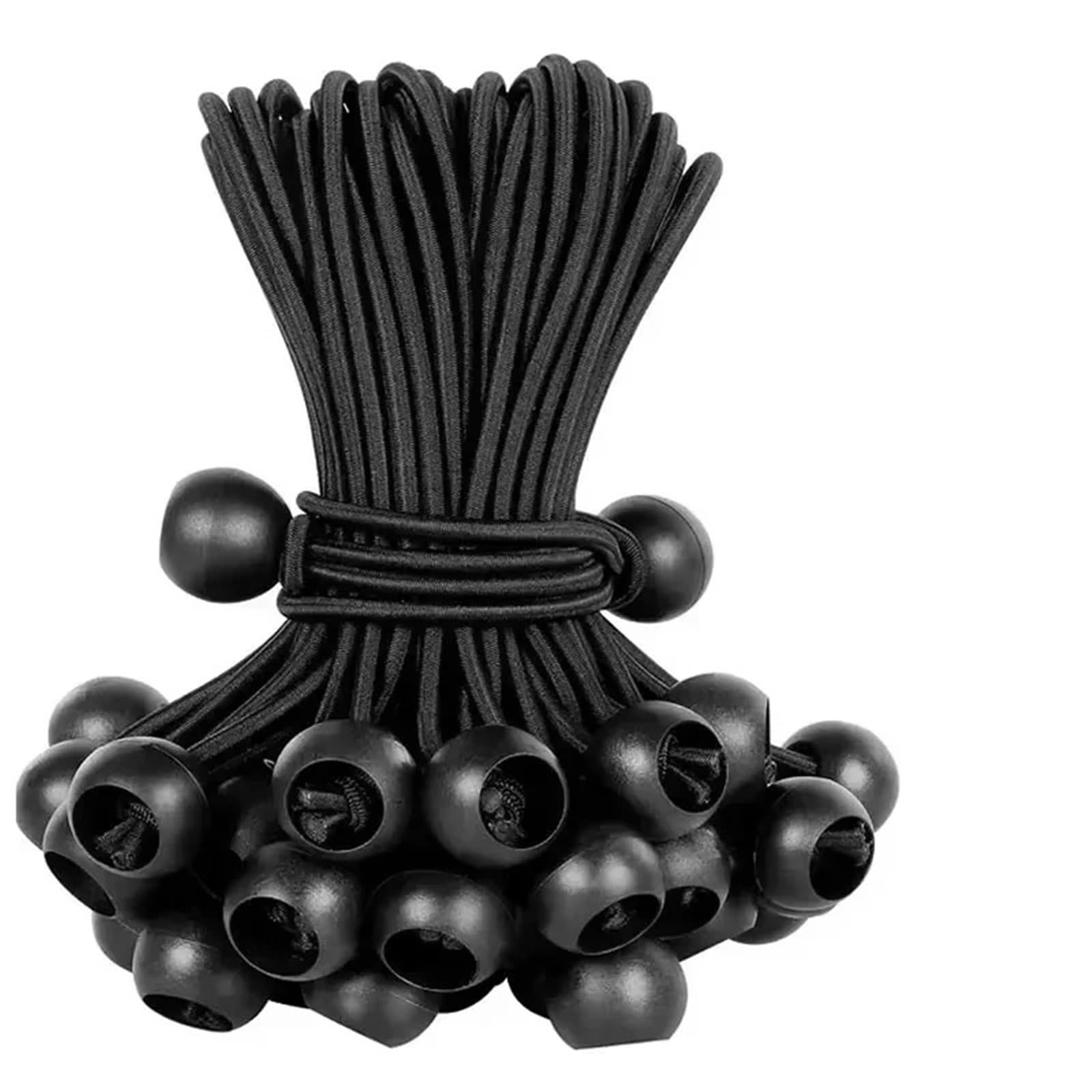 Ball Bungee Cord 200Pcs Bungee Ball Tarps Canvas Tarpaulin Flagpole Ties Cord Ends Elastic Rope Lace Fixed(20cm)