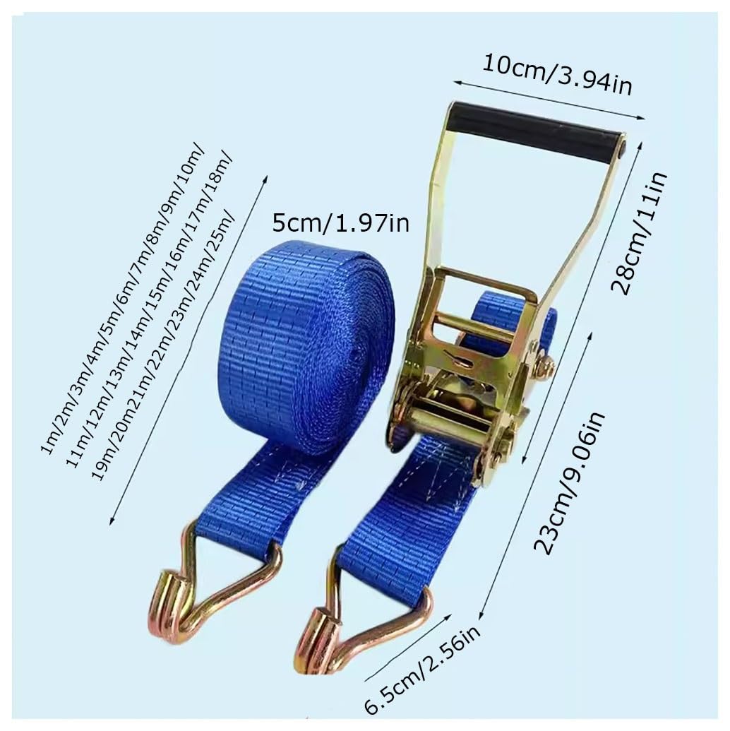 2 Set Di Cinghie A Cricchetto Resistenti, Cinghia A Cricchetto Cinghia Di Ancoraggio Regolabile, Cinghia Con Gancio Per Rimorchio Camion,capacità Di Carico(L 16m/630in)