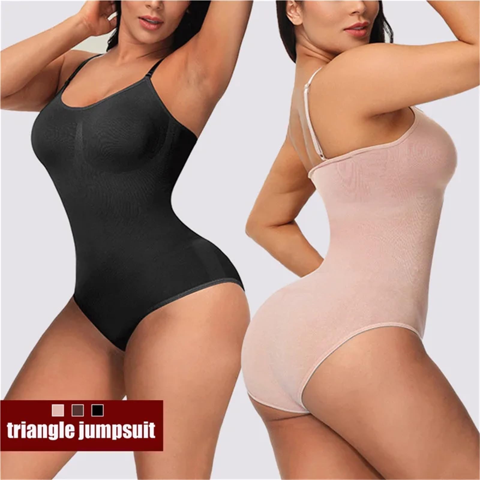 2 pièces corps complet Shaper Shapewear sculptant sans manches ventre contrôle Body for les femmes taille mince formateur avec crochets pour Femme