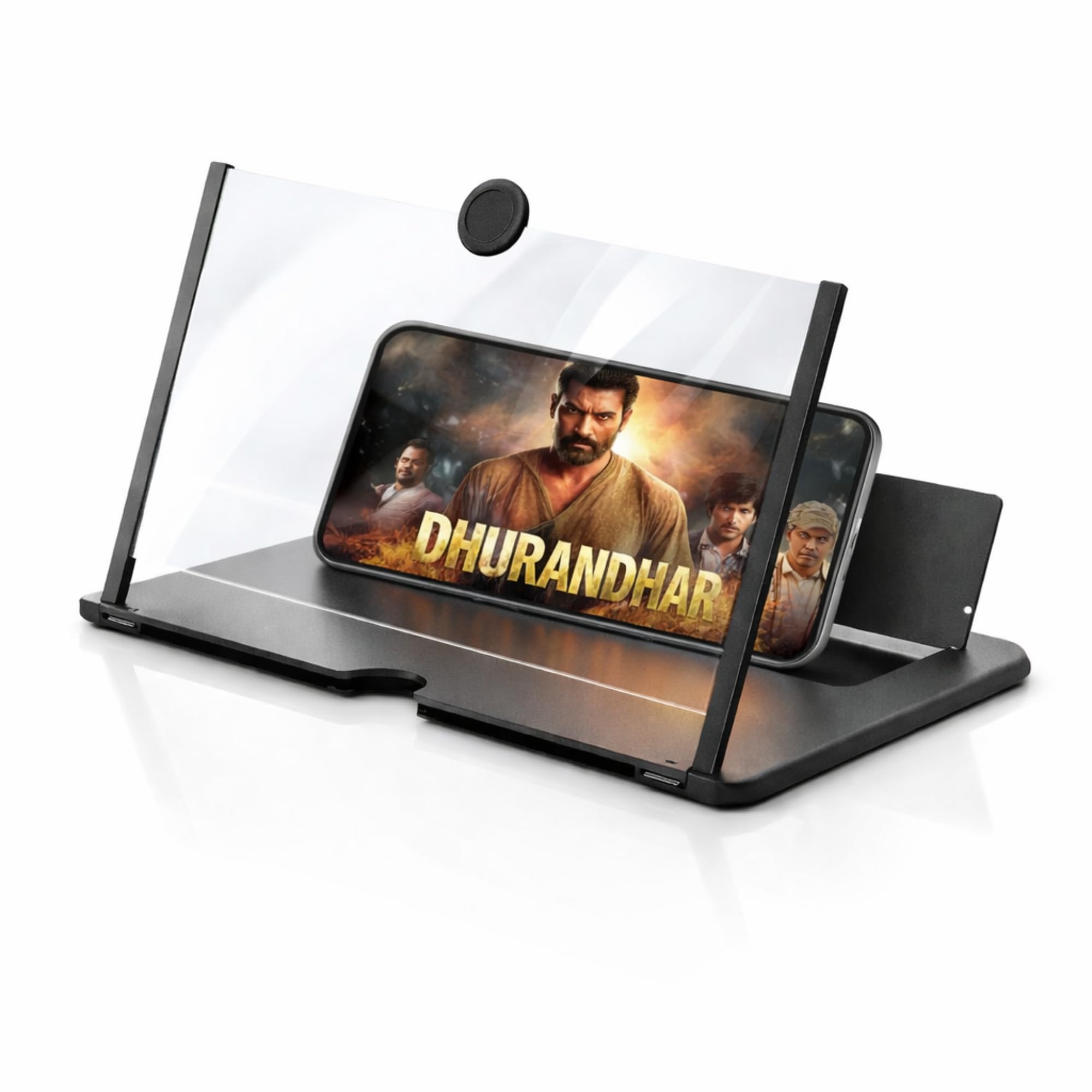 DRUMSTONE ( 2026 Brings 15 Years Warranty ) 12 Inch 3D Mobile Screen Magnifier with Foldable Stand | HD Phone Screen Enlarger | Eye Protection Amplifier for Movies Gaming Video-image-2