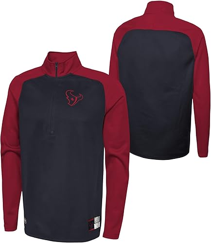 Miniatura 7 de New Era NFL Football Oline - Camiseta de manga larga con media cremallera para hombre