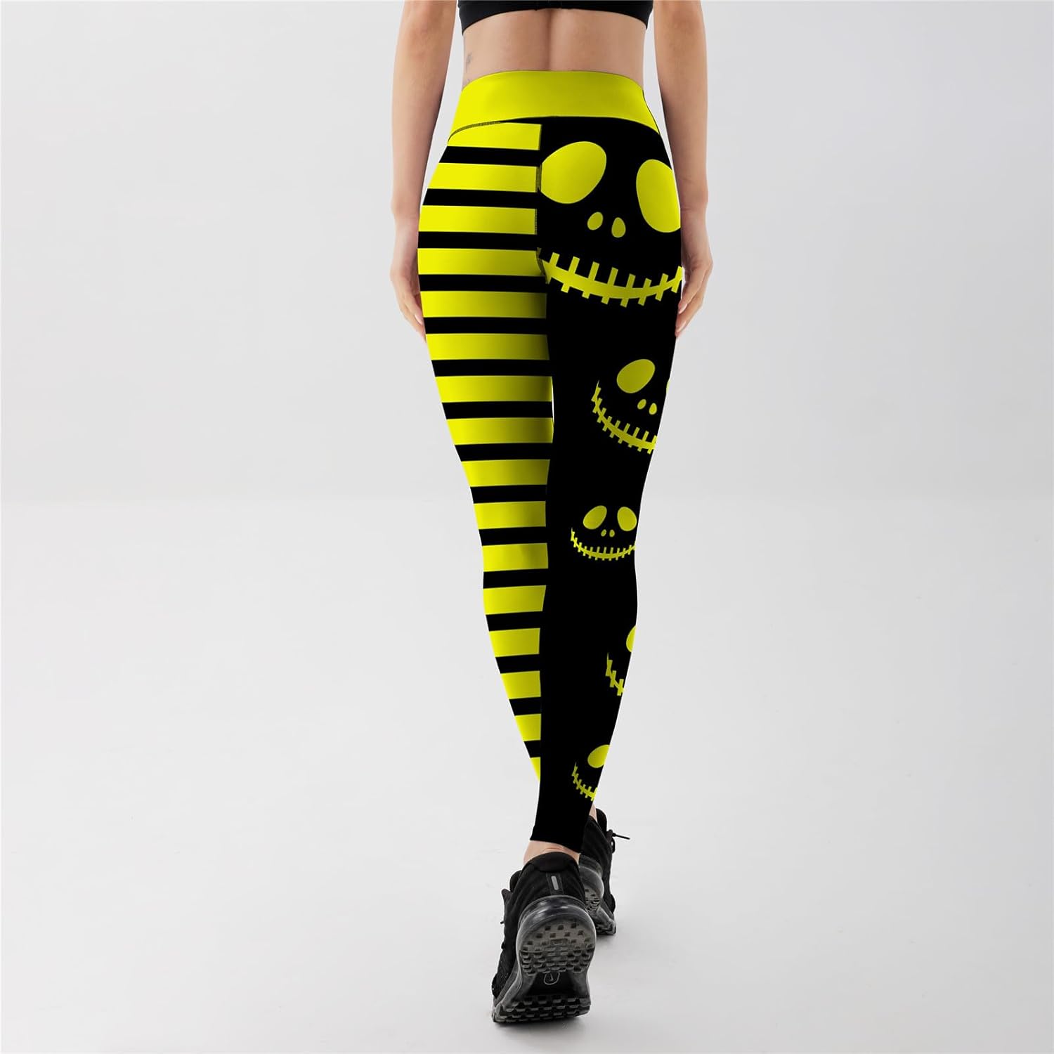 Womens Halloween Leggings with Demon Printed High Waist Workout Plus Size Gym Athletic Running Yoga Pants - Image 4