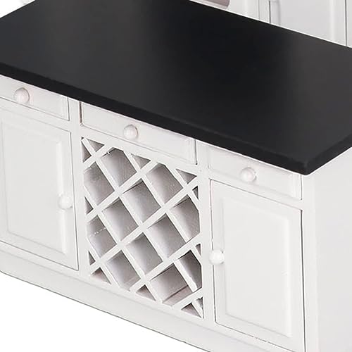 Miniatura 9 de Juego de gabinete de cocina de casa de muñecas 1/12 de madera de abedul en miniatura para decoración de casa de muñecas, gabinetes de cocina, juego