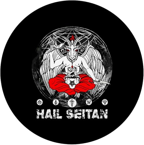 Miniatura 3 de Hail Seitan Satanic Vegan Chef Baphomet Occult Cooking PopSockets Swappable PopGrip