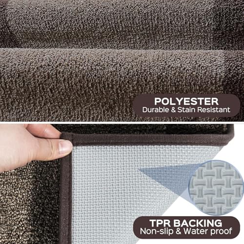 Image of Machine Washable Kitchen Rug 32 inch x 84 inch, Non Slip Kitchen Mat for Floor, Absorbent Entrance Runner Rug for Bedroom, Hallway, Bathroom, Door (Roll Packing)