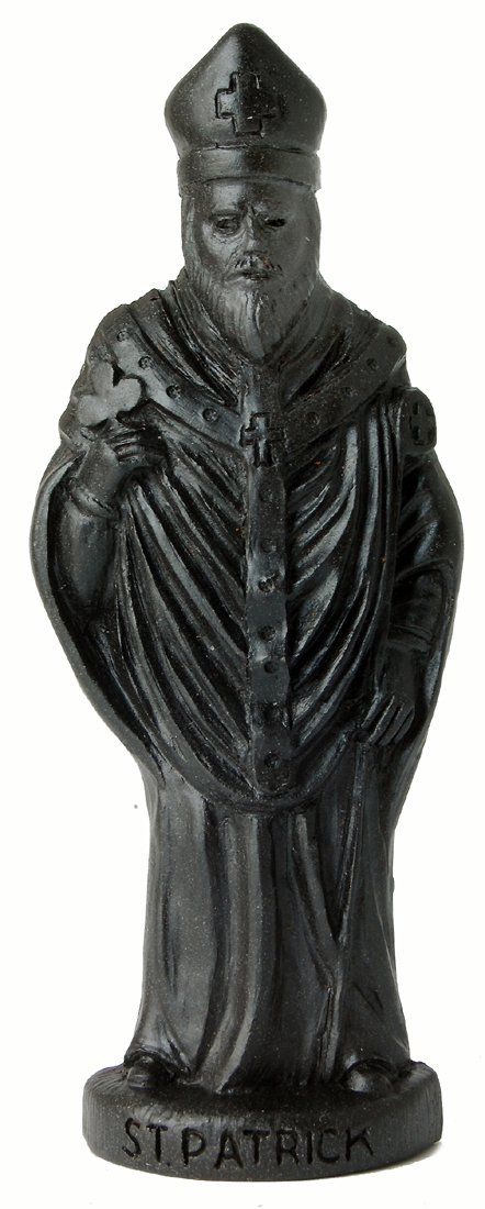 Irish Turf Crafts Black Irish Turf St. Patrick Statue Irish Figure 5”