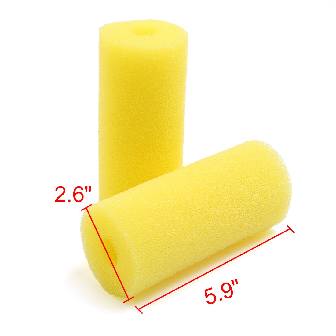 sourcing map 10pc 2.6inch Cylindre Jaune Dia Cartouches Filtre éponge préfiltre Aquarium