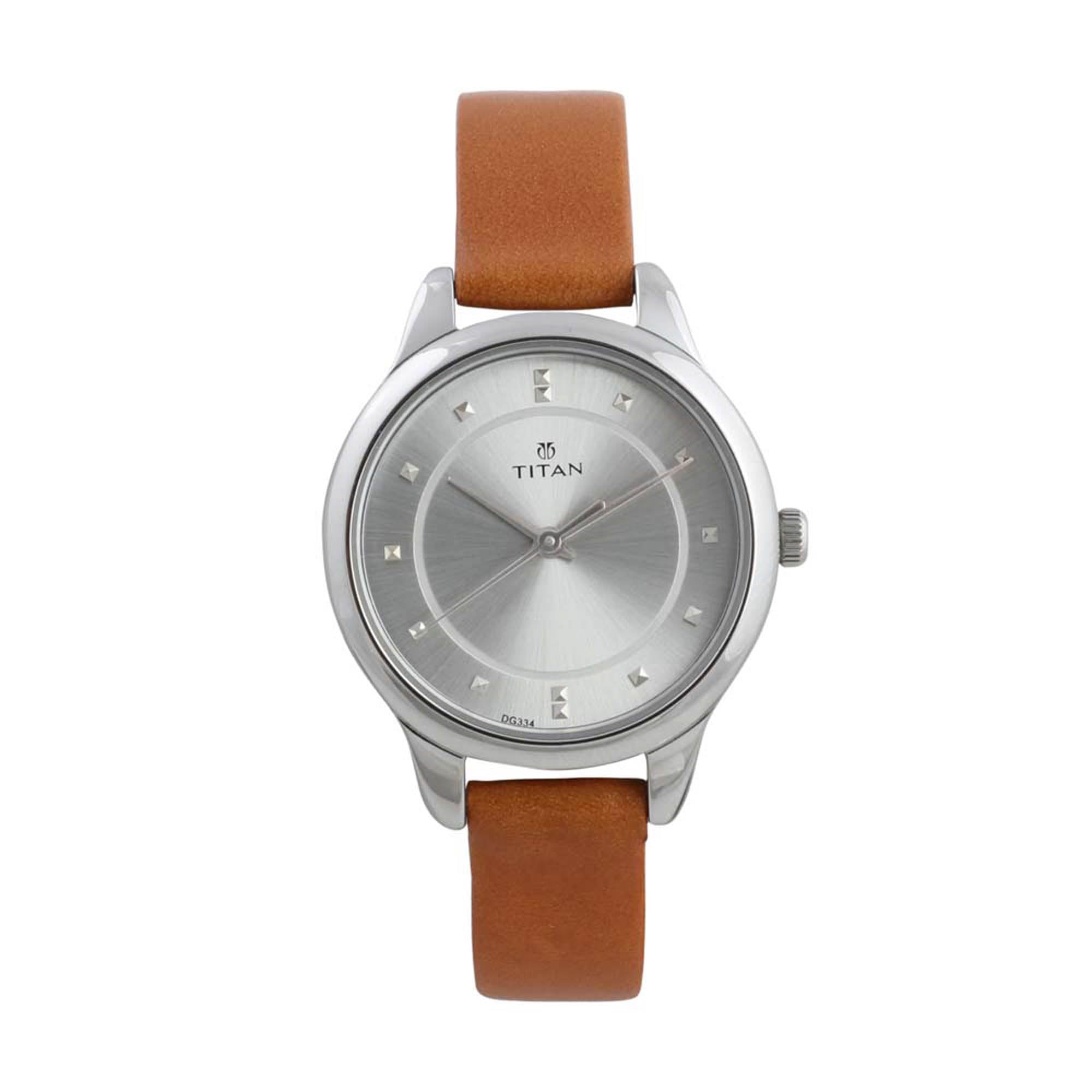 Titan Workwear Analog Silver Dial Women Watch With Leather Strap-NP2481SL06 (B06ZYQWCL3) Amazon Price History, Amazon Price Tracker