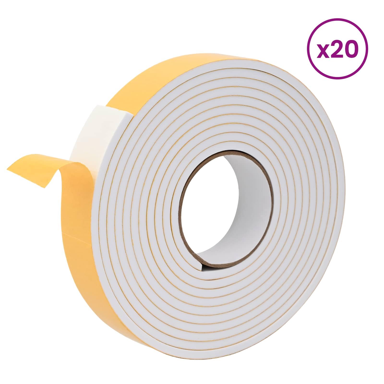 Cinta de sellado autoadhesiva de espuma CR, color blanco, 30 mm x 5 m, juego de 20 juntas redondas de espuma para puerta, ventana, pared y renovación