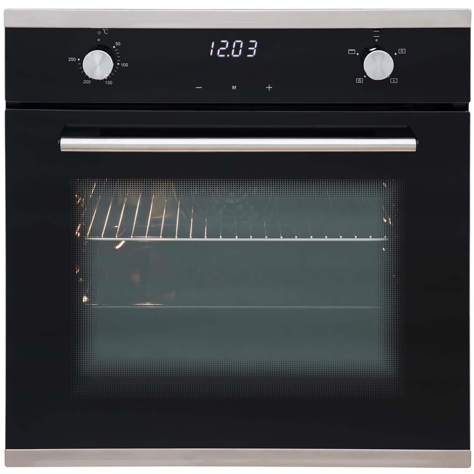 SIA 60cm Black Touch Control Single Oven, 4 Zone Induction Hob & Curved Hood Fan — view 2
