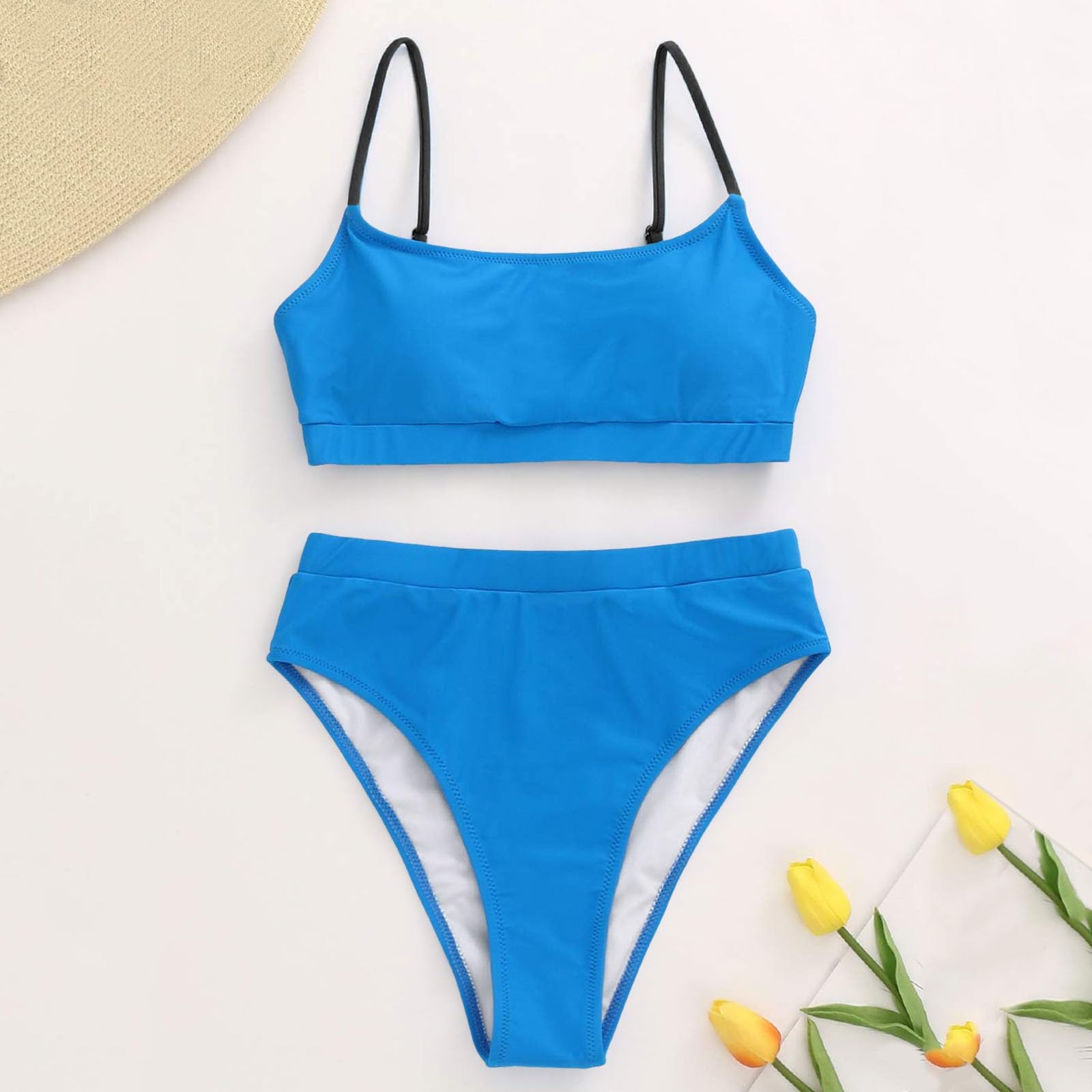 Damski zestaw bikini z wiązaniem na szyi push up dół top dwuczęściowy strój kąpielowy, fioletowy, XL