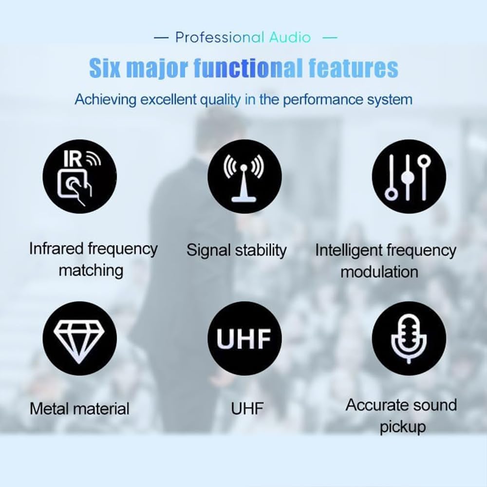 NG-9 UHF Dual Wireless Microphone System with 2 Handheld Dynamic Microphones, Professional Grade Anti-Interference, Two Handed Mic One Touch Pairing, Home KTV, Live, Shows, Meeting