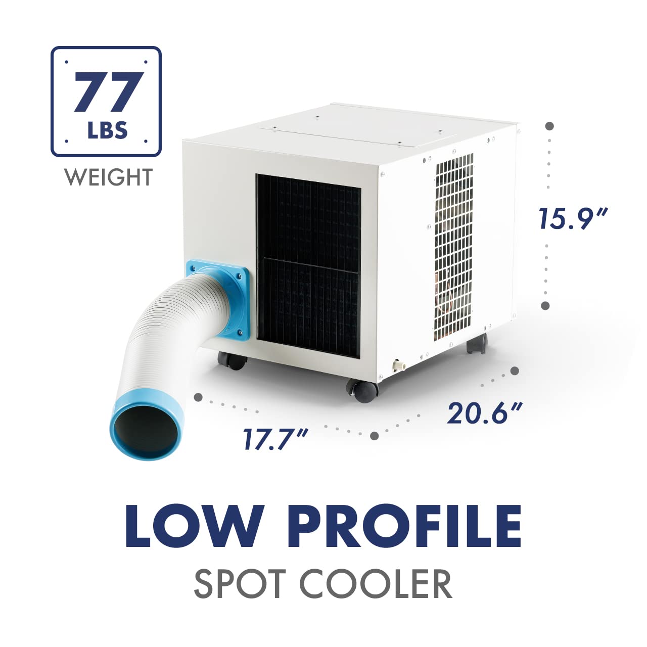 Uninex SAC25FC KOOLZONE - Enfriador de puntos móvil para interiores y exteriores con ruedas, perfil bajo, tipo piso, grado industrial, 9,210-BTU, refrigerante R410A 2