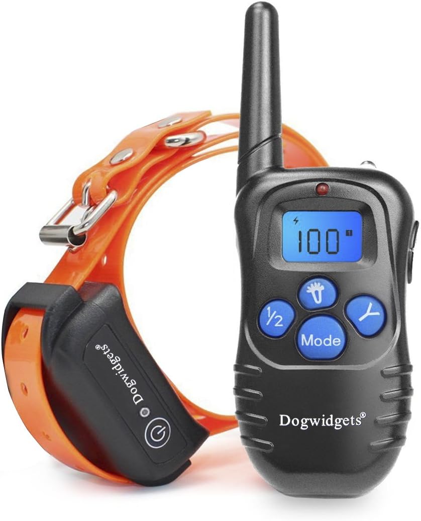 Dogwidgets DW-18 Dog Training Collar with Remote 100 Levels of Shock Vibration Warning Sound Beep Rechargeable Waterproof 330 Yards Pet Trainer