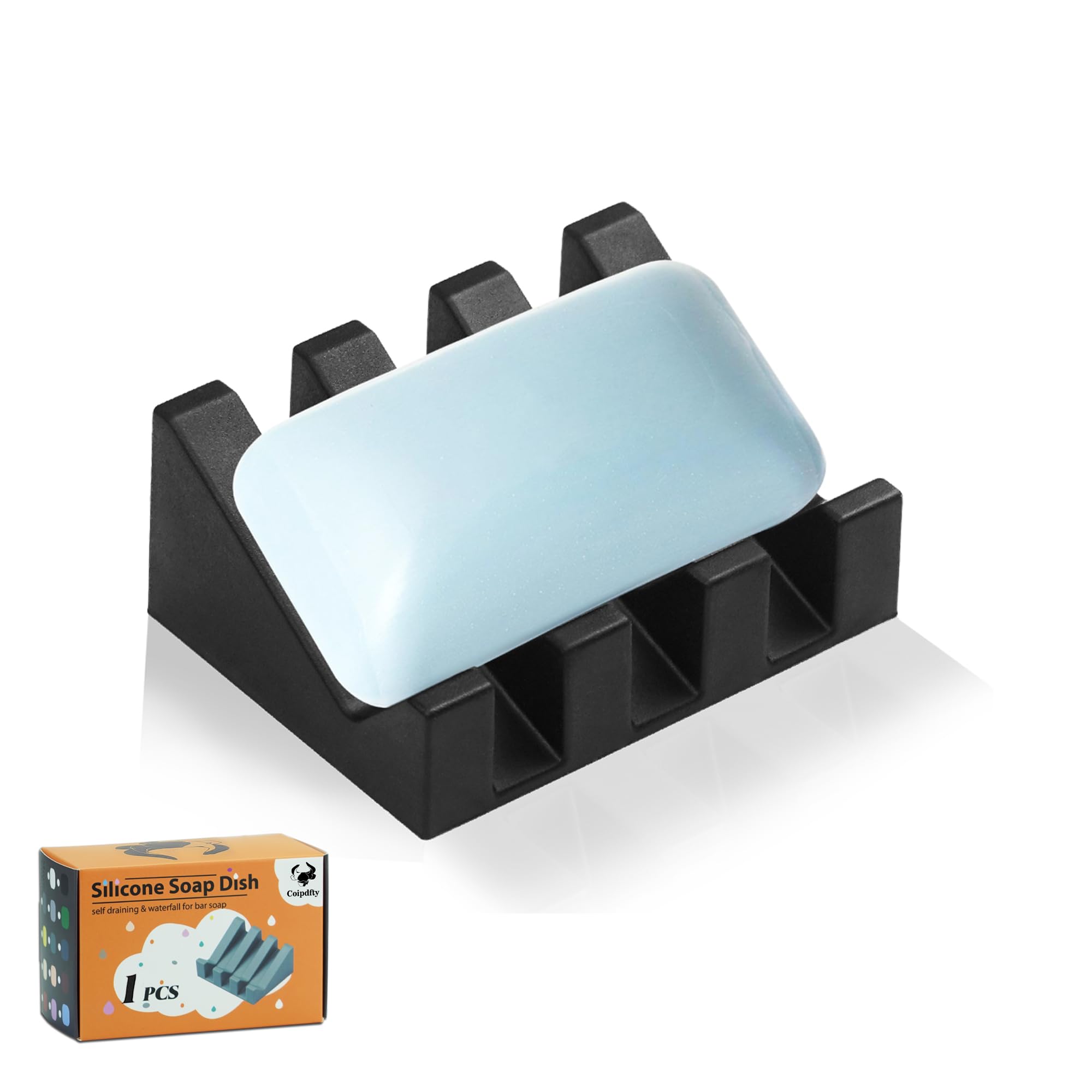 Coipdfty Self Draining Soap Dish Holder Silicone Soap Dish for Bathroom Kitchen Sponges Can Extend Soap Life Keep