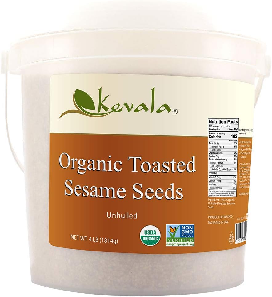 Kevala Organic Toasted Sesame Seeds 4Lb (1.81kg) Amazon.ca Grocery