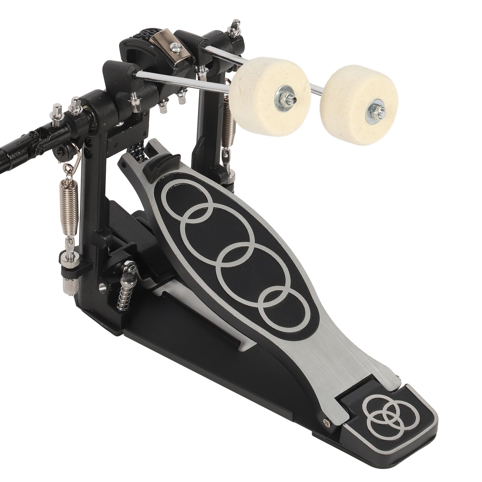 Pedale per Batteria Bass Jazz Doppio Pedale per Batteria Potente Battitura Tensione Regolabile Antiscivolo per e Elettronica (BLACK)