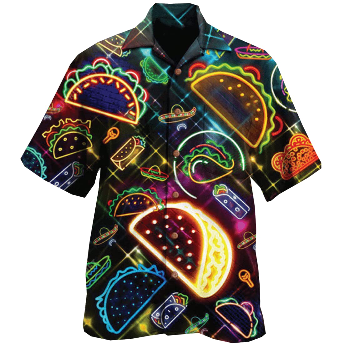 Juzgtsit Men's Tacos-02 Love Tacos Hawaiian Shirts For - Tacos Day Button Hawaiian Shirts Short Sleeve Collection 82
