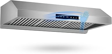 36 Inch Under Cabinet Range Hood 1200CFM, 4-Speed Kitchen Hood with Touch Control & Gesture Sensing Stainless Steel Kitchen Stove Vent Hoods with 2 LED Lights Pro Series