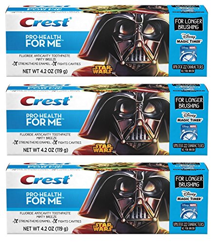Crest Pro-Health JR. Star Wars, For Longer Brushing, Minty Breeze Toothpaste, 4.2 Oz. Pack of 3.