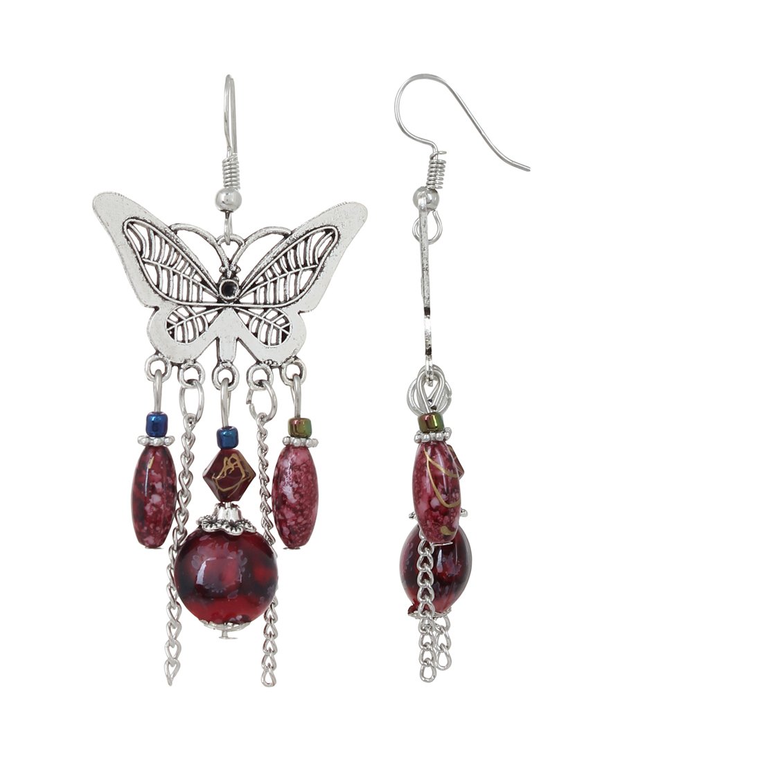 Bohemian Oxidised Silver Earrings for Women