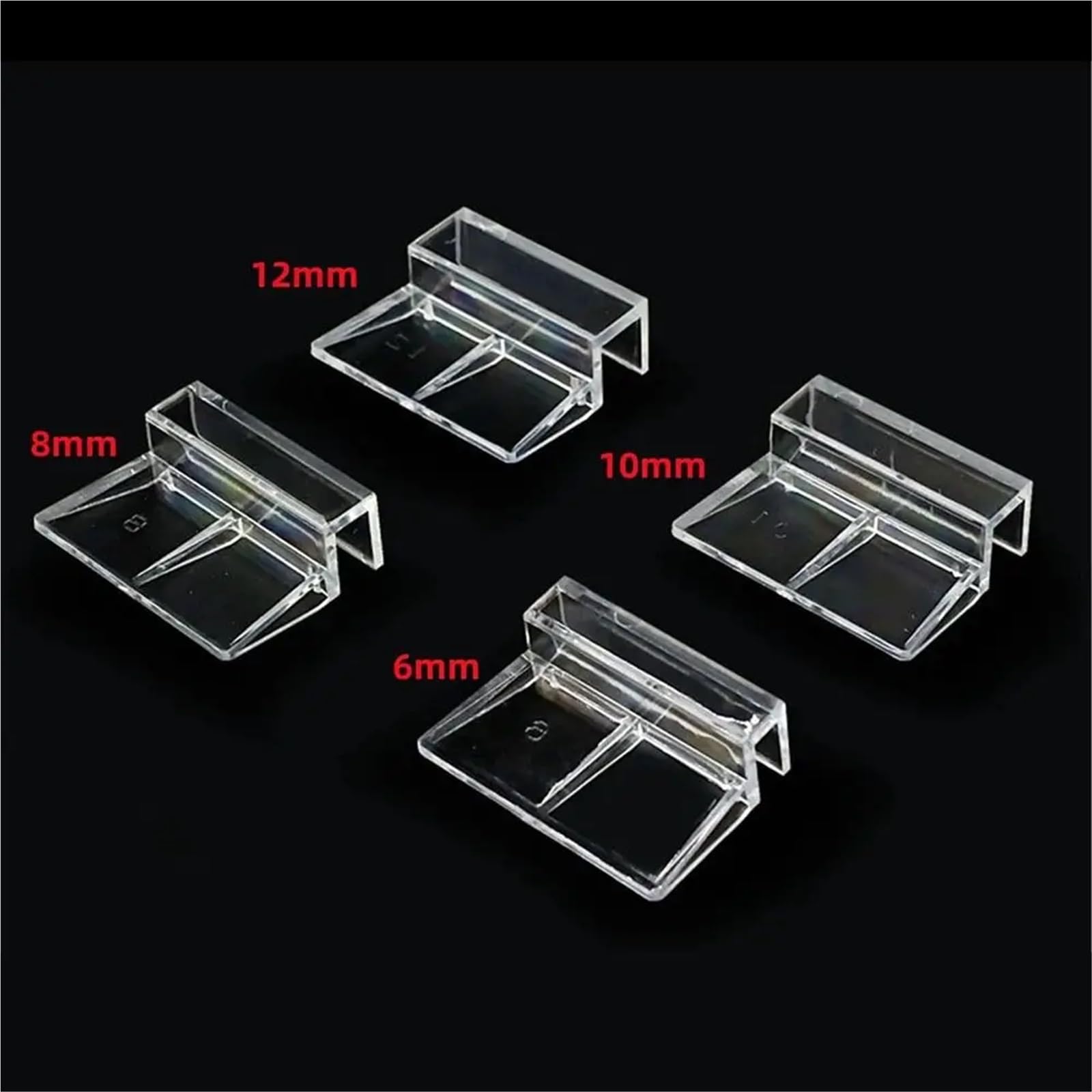 60 Stück Acryl-Clips für randloses Aquarium, stabile Unterstützung für Aquarium-Glasdeckel (10 mm)