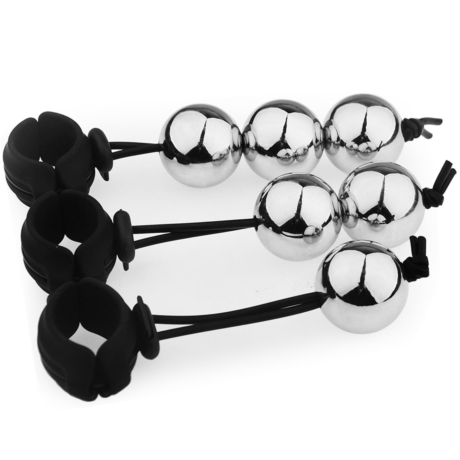 CBT Ball Stretcher Verstellbarer Penisring Mit Metall Beads, Hodenring Hodengewicht Hodensack Penis Anhänger Schwer Bondage Cock Ring Penistraining SM Bondage Sexspielzeug for Männer