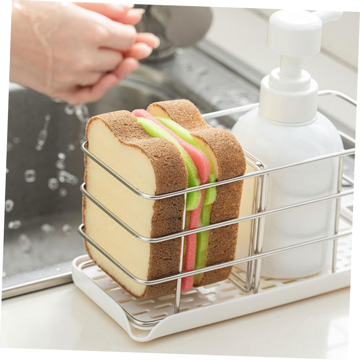 PRETYZOOM 5 Set Spugna Abrasiva Per La Decontaminazione Del Pane Tostato in Spugna Per La Pulizia Della Cucina Tovagliolo Di Carta Riutilizzabile Spazzola Per Lavare I Piatti Kit 4 Pezzi*5