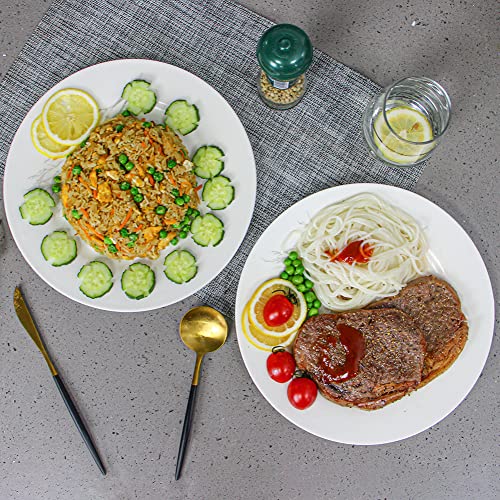 Iqcwood White Dinner Plates Set Of 6, Ceramic Dinner Plates, Round Dessert White Plates Porcelain Plates Tree Ceramic Dinner Plate Scratch Resistant (10.5-Inch) #TOP4