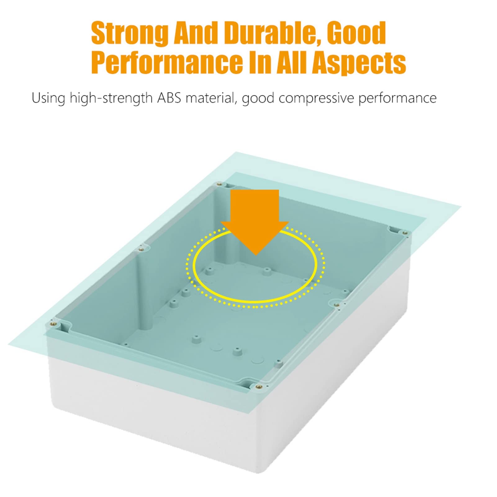 Caja de Conexiones Eléctricas IP65 26.3x18.5x9.5cm – Gabinete de Plástico Resistente al Agua y al Polvo, Caja de Proyecto para Instalaciones Eléctricas en Exteriores (Blanca)