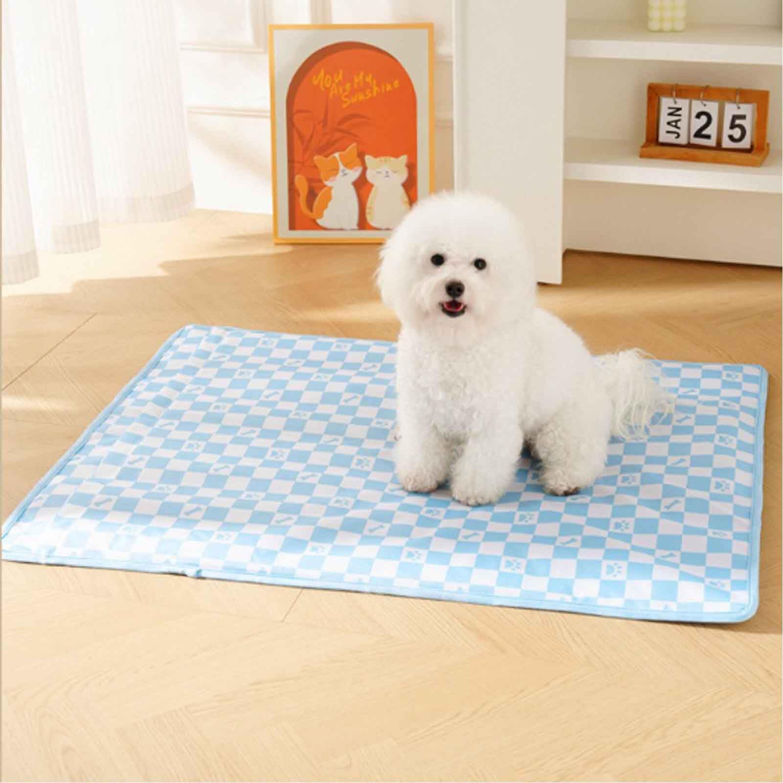 Manta Fria para Perros, Manta Refrescante Gatos, Almohadilla De Gel Autofresca, Cama Perro Verano, Muy Adecuada para Veranos Calurosos,Verde,L
